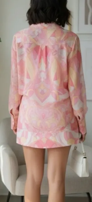 Conjunto Mango estampado floral rosa