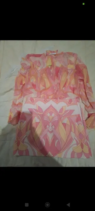 Conjunto Mango estampado floral rosa