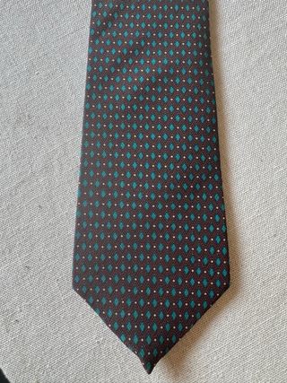 Corbata Loewe Marrón y Verde Diamantes