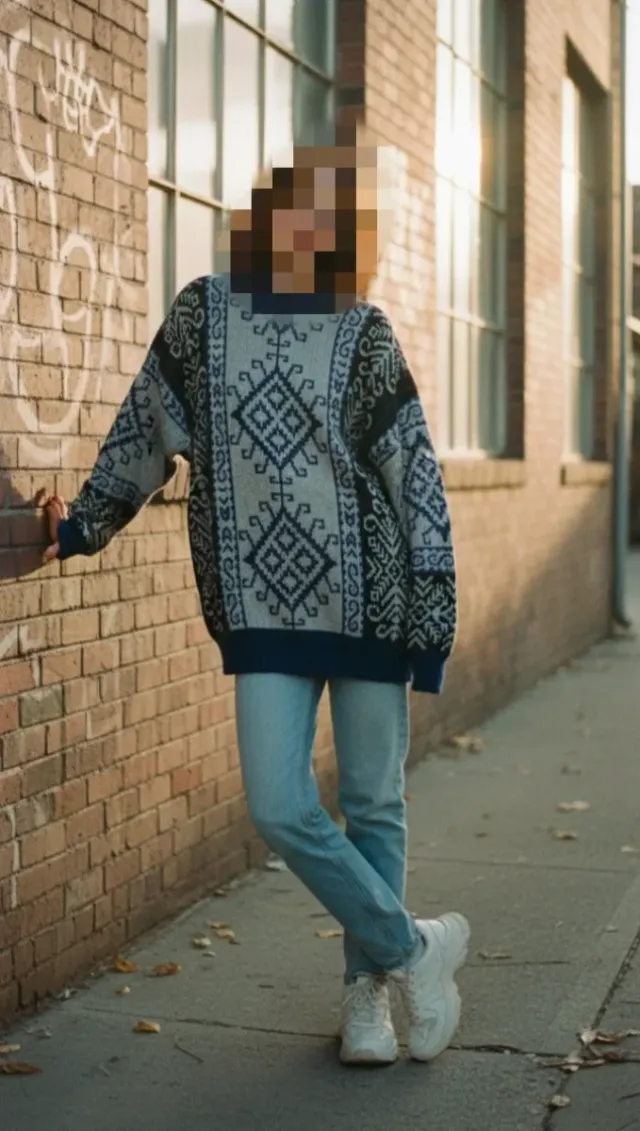 Jersey Vintage Geométrico Talla Única