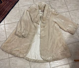 Cappotto pelliccia sintetica beige