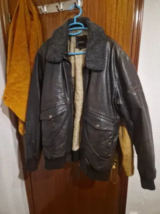 Chaqueta de cuero marrón QUOQRO leather pilot