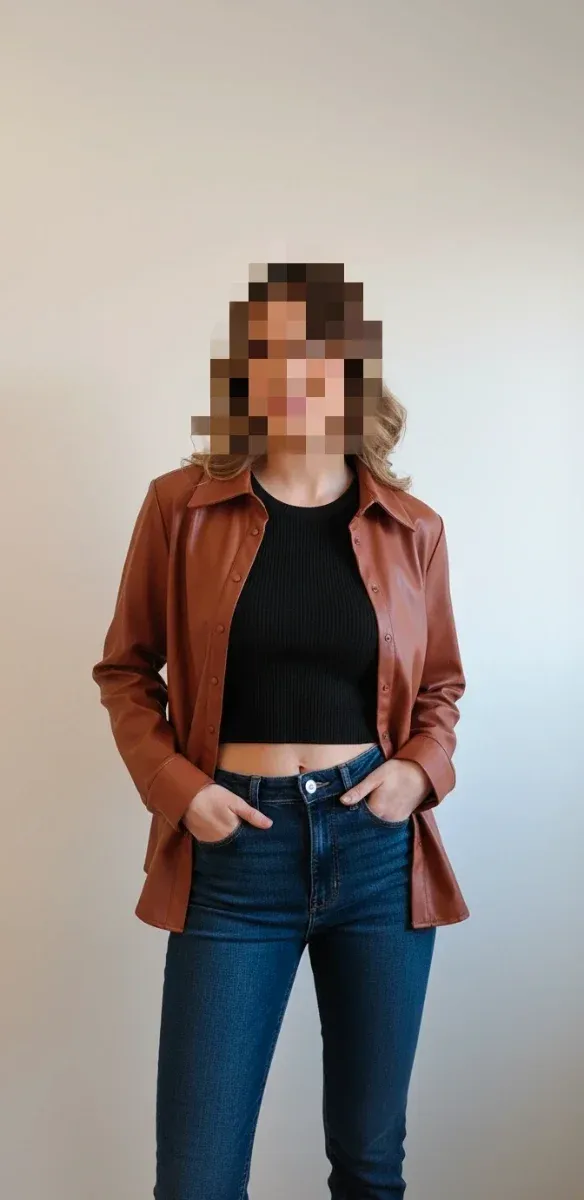 Camisa Stradivarius efecto piel