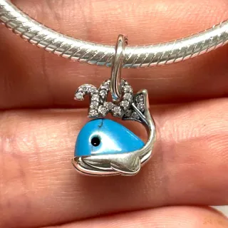 Colgante Ballena Plata y Circonitas