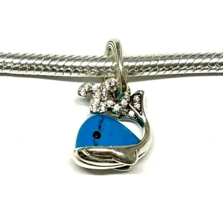 Colgante Ballena Plata y Circonitas