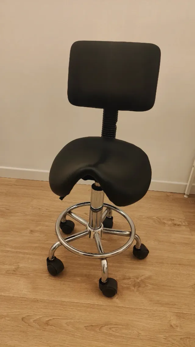 Silla Ergonómica Negra con Respaldo
