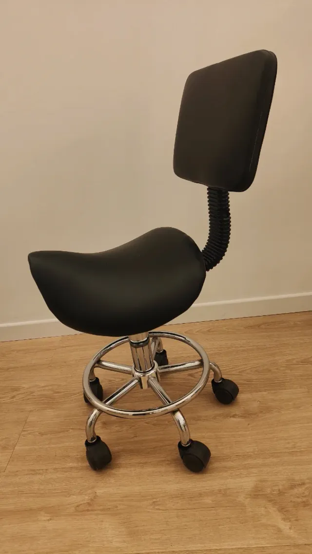 Silla Ergonómica Negra con Respaldo