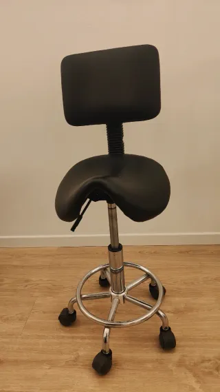 Silla Ergonómica Negra con Respaldo