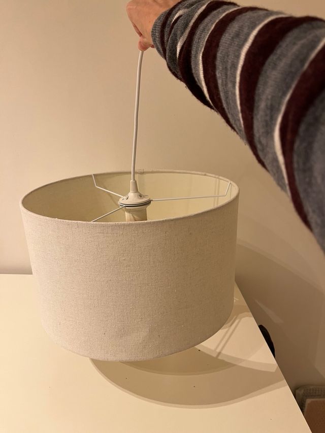 Lámpara de techo tela beige