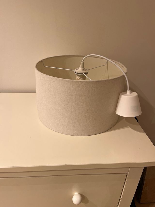 Lámpara de techo tela beige