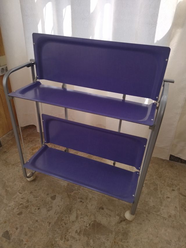 Carrito auxiliar plegable 2 bandejas