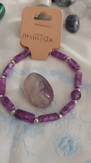 Pulsera Amatista Natural Plata