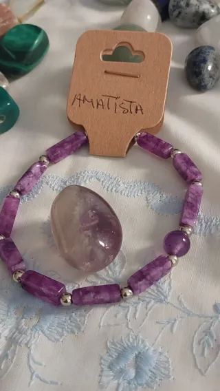 Pulsera Amatista Natural Plata