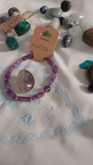 Pulsera Amatista Natural Plata