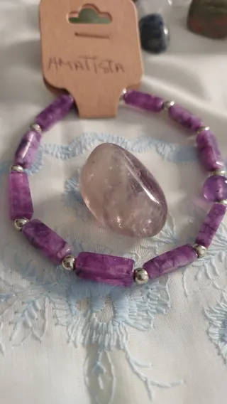 Pulsera Amatista Natural Plata