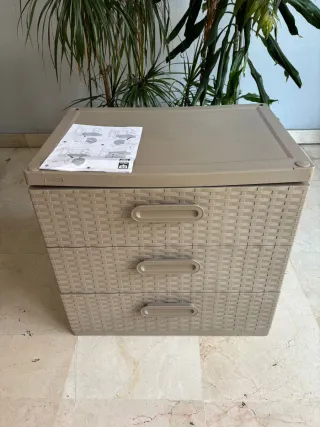 Cajonera de Plástico almacenaje con 3 Cajones