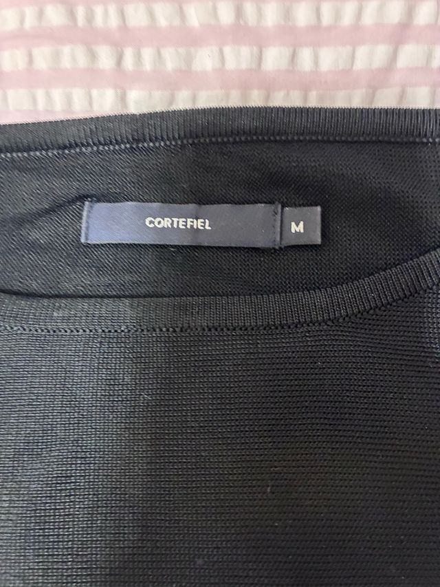 Blusa Cortefiel Talla M Negra Encaje