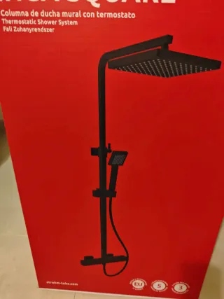 Columna Ducha Termostática Negra Tekka