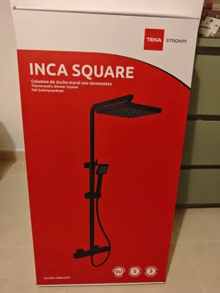 Columna Ducha Termostática Negra Tekka