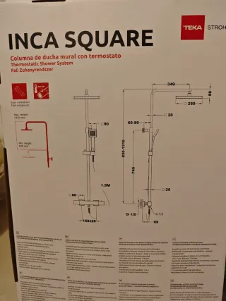 Columna Ducha Termostática Negra Tekka