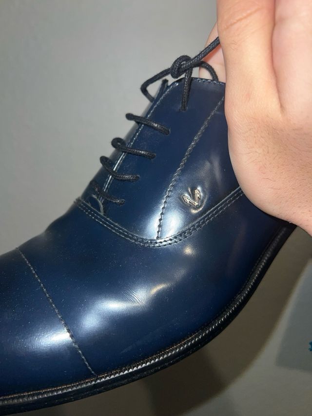 Zapatos de vestir azul marino con cordones