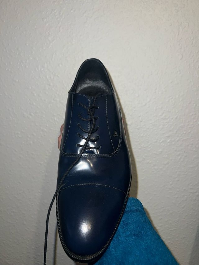 Zapatos de vestir azul marino con cordones
