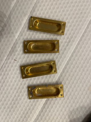 4 Uñeros Puertas Correderas Latón Antiguo
