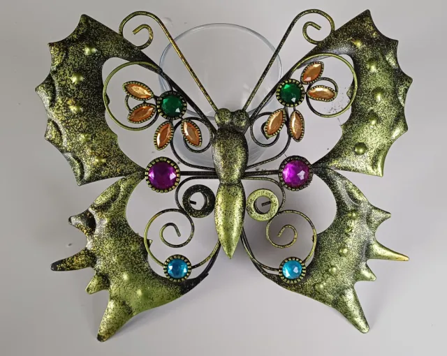 Mariposa metal decorativa con pedrería