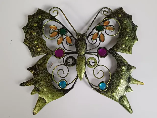 Mariposa metal decorativa con pedrería