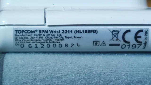 Monitor de Pressão Arterial TOPCOM BPM Wrist 3311