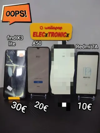 Find X3 lite, Samsung A50 y remi 7A