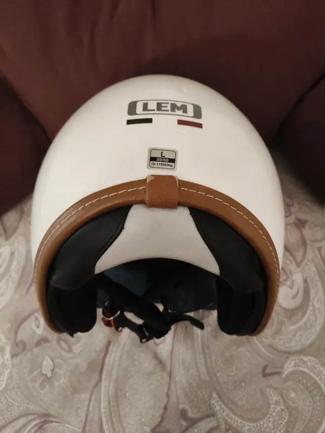 Casco LEM blanco y marrón talla L 59,60