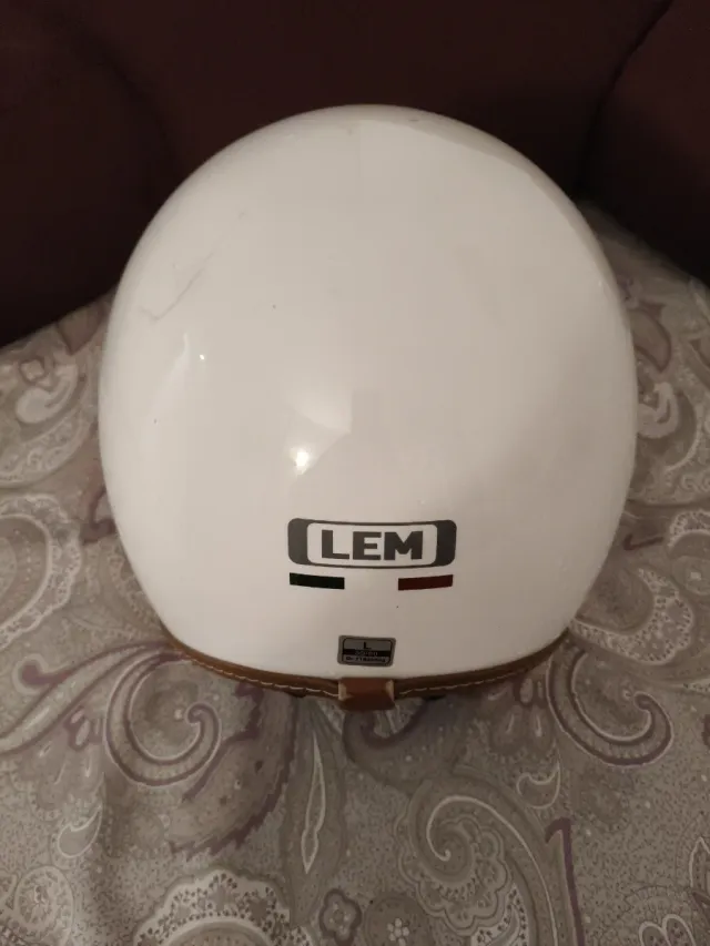 Casco LEM blanco y marrón talla L 59,60