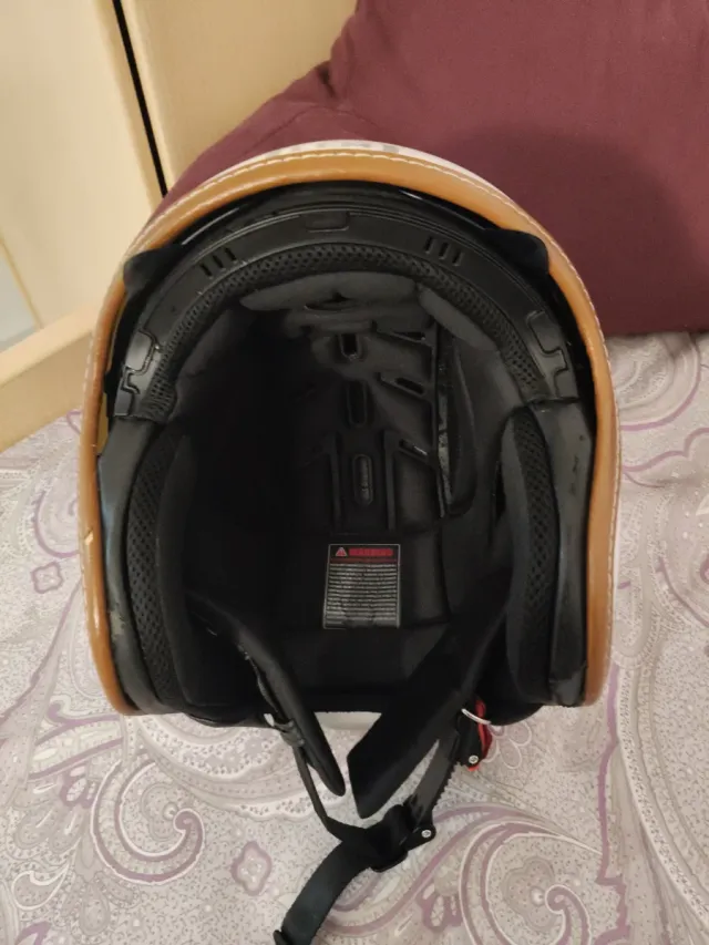 Casco LEM blanco y marrón talla L 59,60