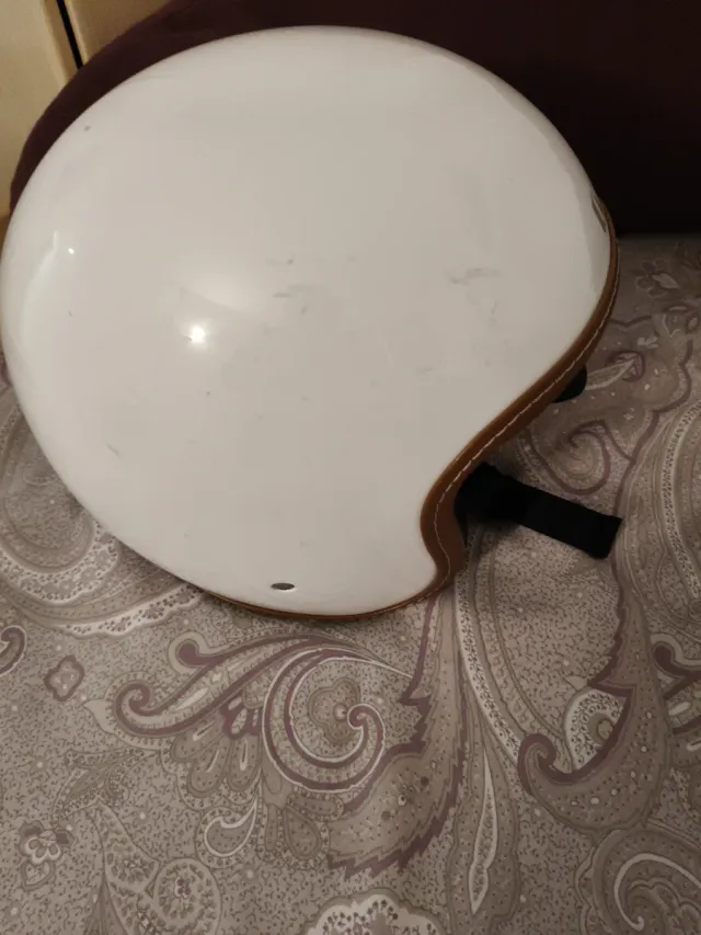 Casco LEM blanco y marrón talla L 59,60