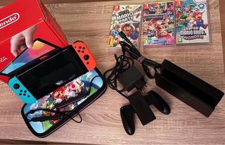 Nintendo Switch OLED Azul/Rojo + Juegos