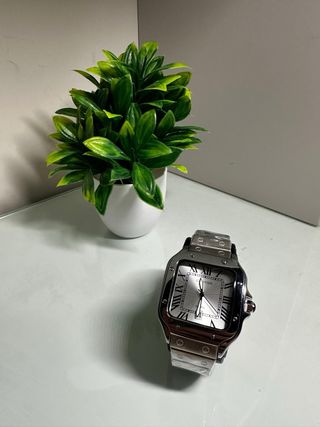 Reloj Cartier Santos Plata y Blanco