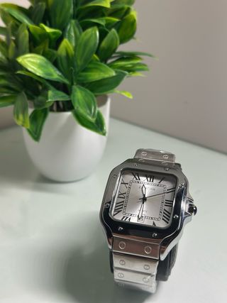 Reloj Cartier Santos Plata y Blanco