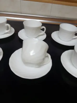 Juego 6 Tazas Café Blancas