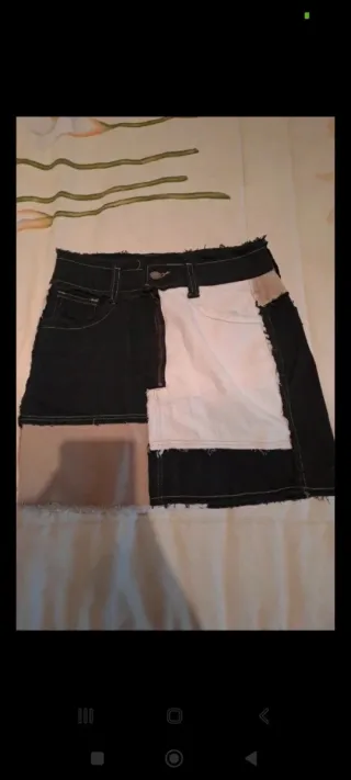 Falda vaquera patchwork