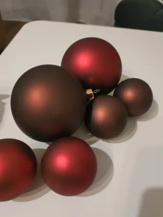 Palline di Natale Vetro Rosso e Marrone