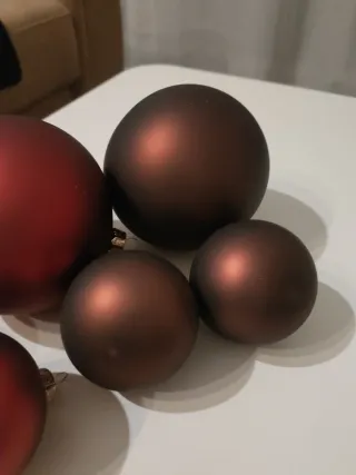 Palline di Natale Vetro Rosso e Marrone