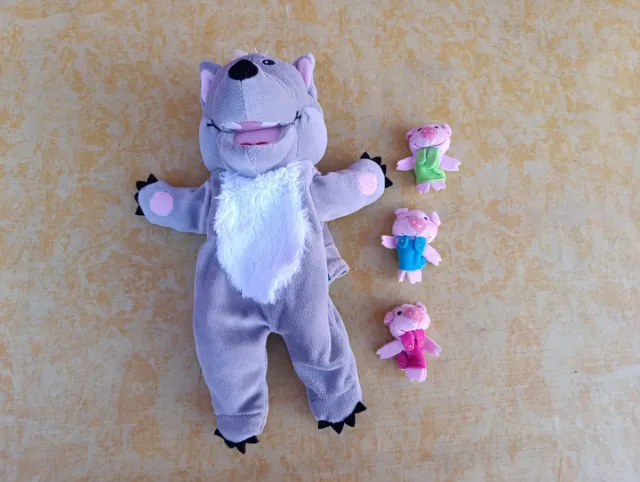 Marionette Lupo e 3 Porcellini + Libro in regalo