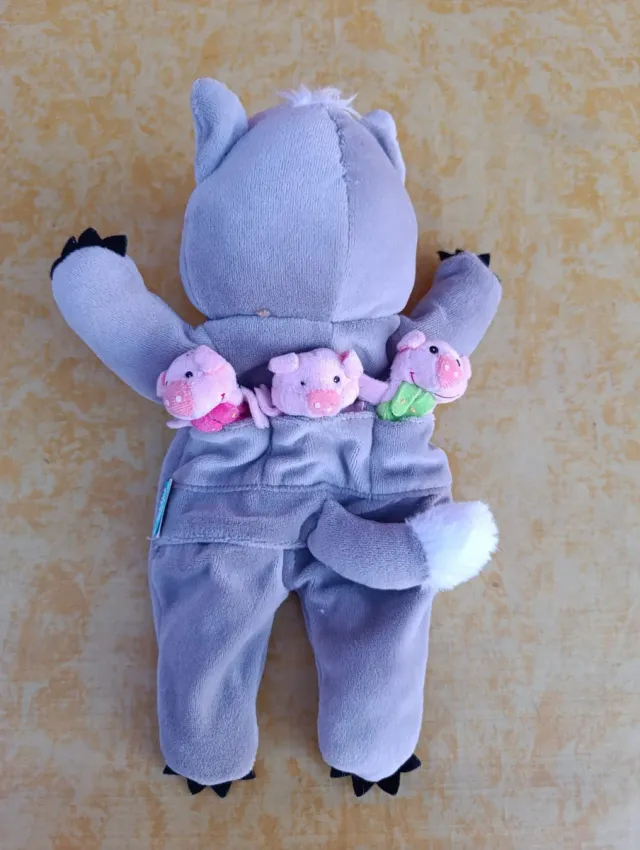 Marionette Lupo e 3 Porcellini + Libro in regalo