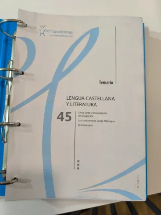 Vendo temario completo de Oposiciones a Secundaria
