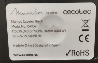 Robot Cocina Cecotec Mambo Black