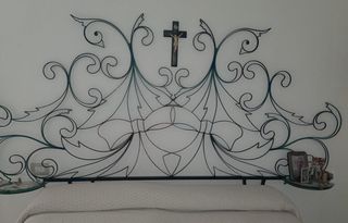 Spalliera letto ferro battuto anni '60