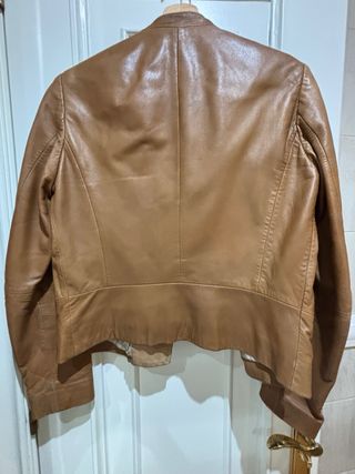 Cazadora Piel Marrón Massimo Dutti Talla M