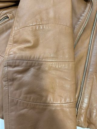 Cazadora Piel Marrón Massimo Dutti Talla M