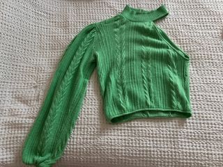 Jersey Zara verde asimétrico talla única
